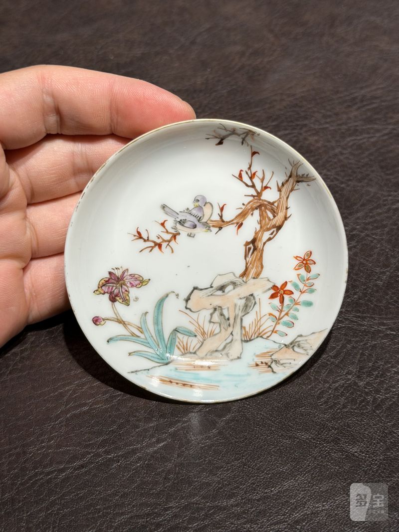 清乾隆 粉彩花鸟纹茶具一套25件 - 图80